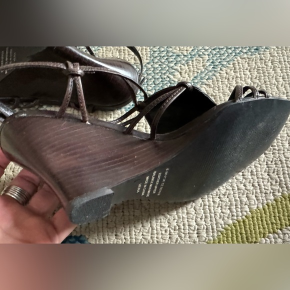 Women's Apostrophe Vera Open Toe Wedge Sandal Brown Shoes Size 6.5M - Picture 7 of 10